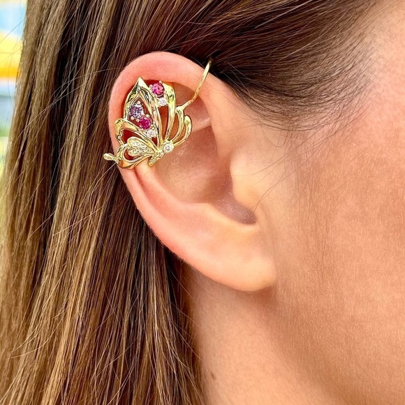 IRI Jewelry Jewelry - Butterfly  non-pierced ear cuff with CZ diamonds -  Gold